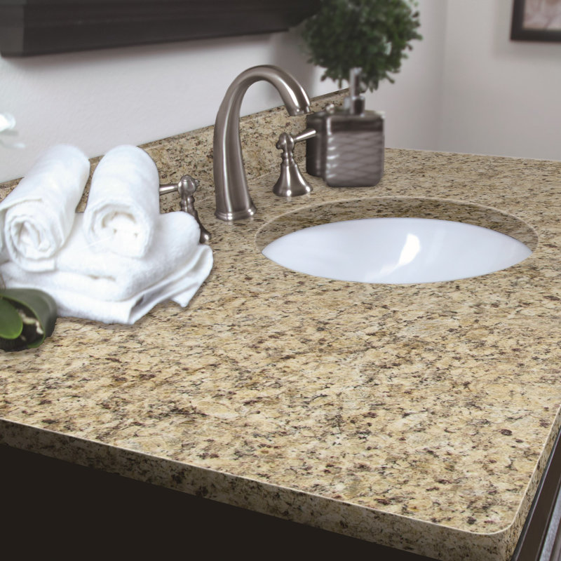 3S Stone 49'' Granite Single Bathroom Vanity Top with Sink & Reviews